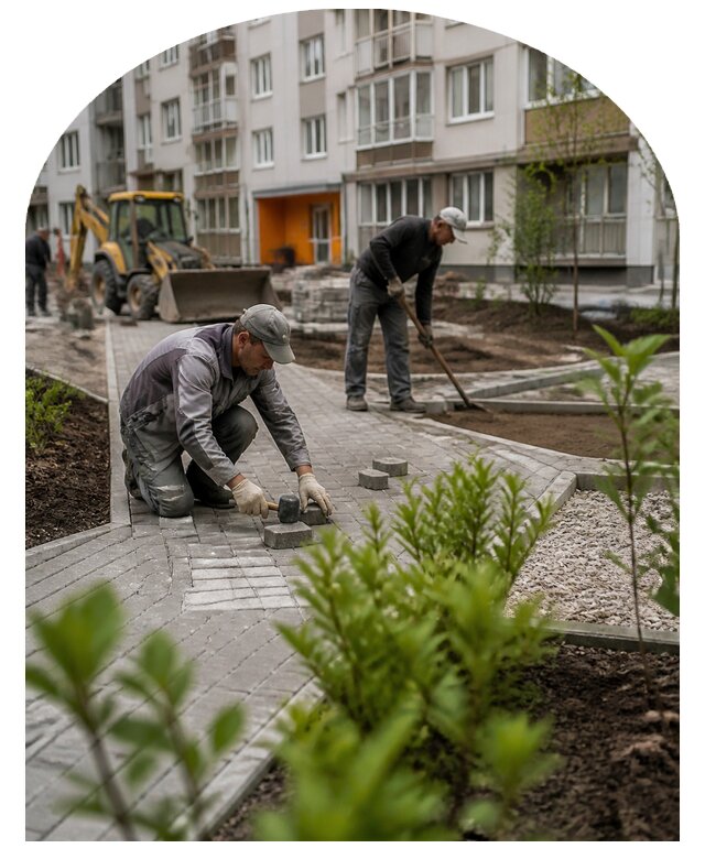 Благоустройство двора многоквартирного дома в Воткинске